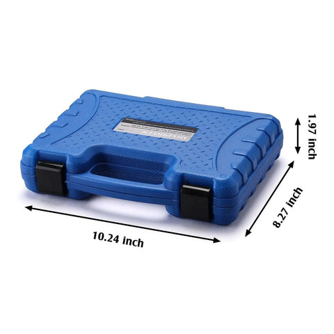 Blue plastic case for 5 Piece 1/2" Drive Torque Limiting Socket Extension Bars, CR-MO, 8 Inch Long, Impact Grade Bars set