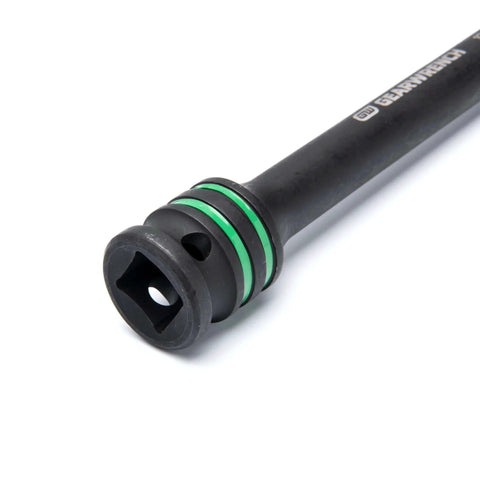 Close-up of a 5 Piece 1/2" Drive Torque Limiting Impact Extension Set | 89650 showing the tool's Cr-Mo steel build and green rings