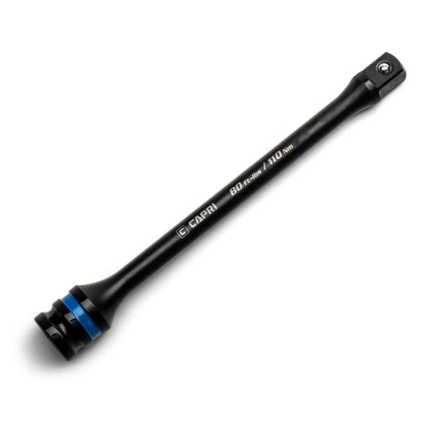 Black Capri Tools 1/2 in. Drive 80 ft. lbs. Torque Limiting Extension Bar with blue color-coded ring, made from Chrome Molybdenum steel