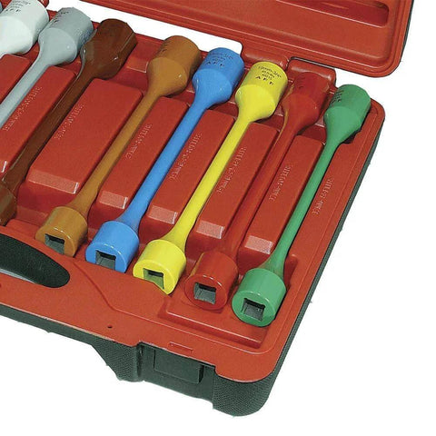 10 Piece Torque Limiting Extension Kit w/ Carrying Case, 55-140 ft/lbs, 1/2" Drive, 40200 in red case