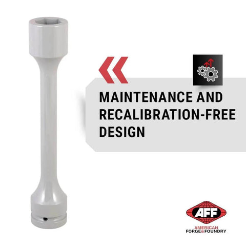 Torque Limiting Extension Socket 1" Drive -33 mm 1 5/6" 550 ft/lbs - Gray - 40405 with text "Maintenance and Recalibration-Free Design"