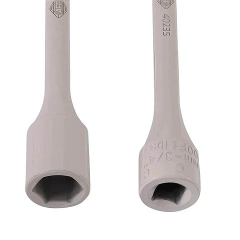 Front view of 1/2 DR 19MM-3/4 100 FT/LB TORQUE LIMITING SOCKET in chrome molybdenum steel, showing drive size and etched details.