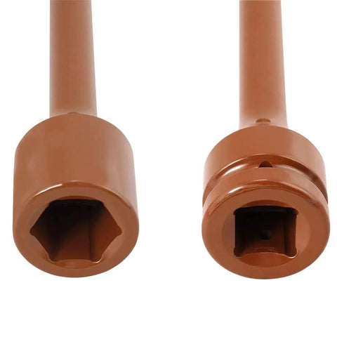 Front view of Torque Limiting Socket, 1" Drive, 475 ft/lb, 33mm-1-5/16, Brown, 40402 with hexagonal opening.