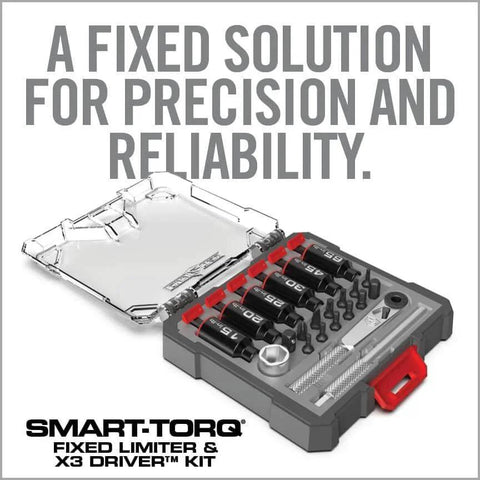 Real Avid Smart-Torq Fixed Limiter & X3 Driver Kit with 6 Fixed Torque Limiters and Storage Case shown open