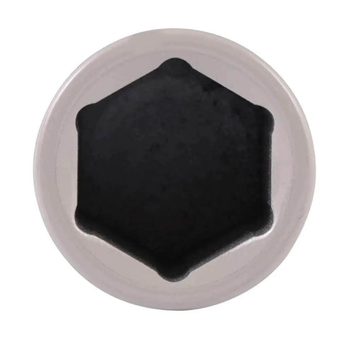 Top view of 1/2 DR 19MM-3/4 100 FT/LB TORQUE LIMITING SOCKET showing hexagonal shape in chrome molybdenum steel.