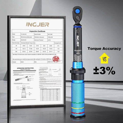 Torque Wrench, UPGRADE Mini 1/4" Drive Click Torque Wrench with inspection certificate and torque accuracy up to ±3%