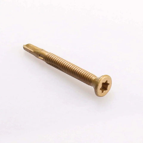 Reamer Tek Self Drilling Screw for Wood to Metal with Torx T30 star head, 2.75-inch length, side view.