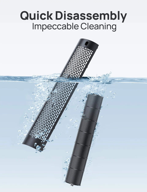 Ultra Quiet 42 Inch Bladeless Tower Fan For Bedroom And Living Room With 9 Speed DC Motor 28 Feet Per Second Wind disassembled parts