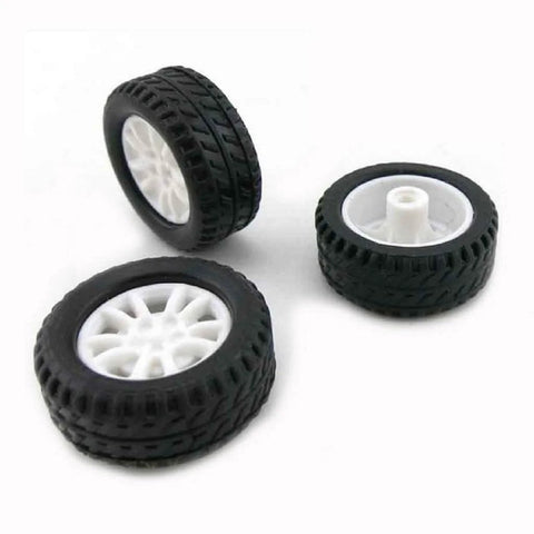 10pcs Toy Car Wheels 20mm Rubber Tires with 1.9mm Hole for 2mm Shaft DIY Model Accessories Small RC Car Truck Wheels 8mm Width Shaft Not Included