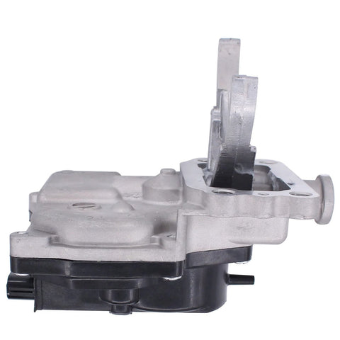 NewYall front 4WD differential vacuum actuator for Toyota 4Runner/Tacoma; side view, silver aluminum housing with black base