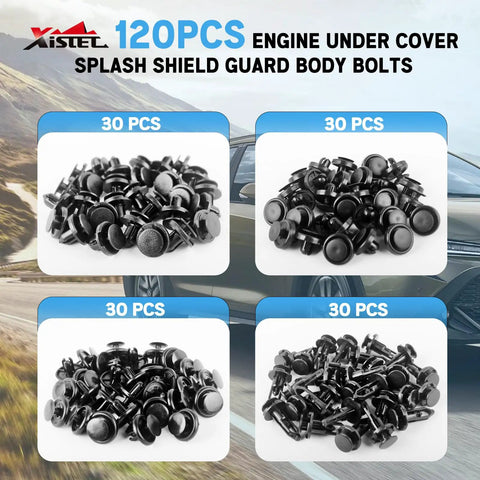 Assorted 120Piece Toyota Clips And Fasteners Set For Fender Liner Engine Cover And Bumper 6mm 7mm 8mm 9mm Push Rivets