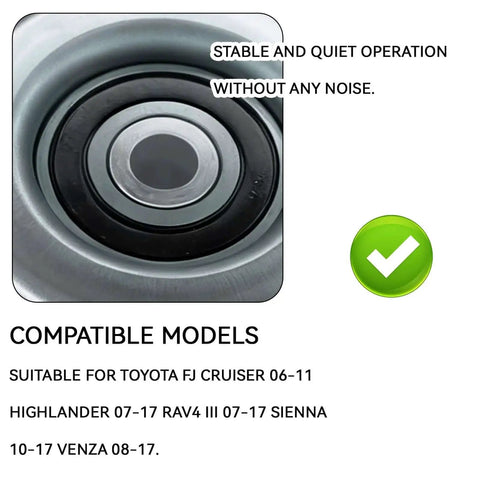 Drive Belt Tensioner Pulley Kit for Toyota FJ Cruiser 2006-2011 and other models, stable and quiet operation, close-up view