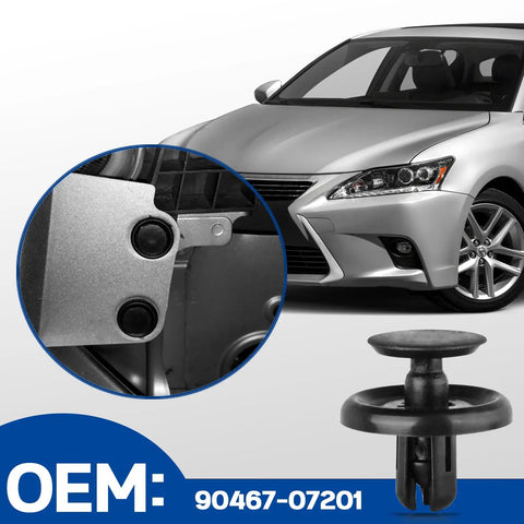 120 Piece Engine Under Cover Push Type Retainer Clips Kit for Toyota and Lexus Camry Corolla Replacement 9046707201 With Tool Direct Fit and Spare Set