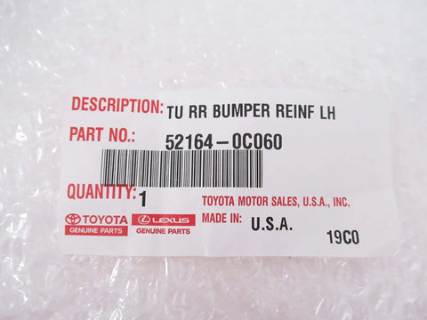 Rear Bumper Reinforcement Plate OEM Replacement For Vehicle Specific Fit, Stainless Steel, Genuine OEM Part 52164-0C060