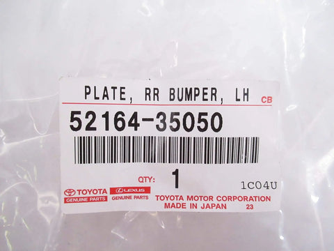 Rear Bumper Plate Left Hand Stainless Steel OEM Genuine Part For Toyota Vehicles packaging label with barcode and part number.