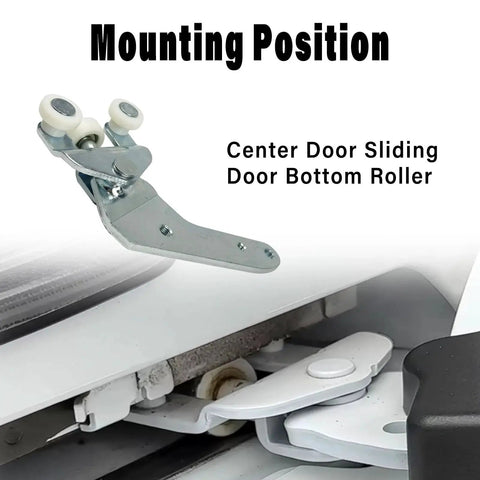 Close-up of Bottom Sliding Door Roller Hinge Pair for Toyota Sienna 2010-2021 in mounting position