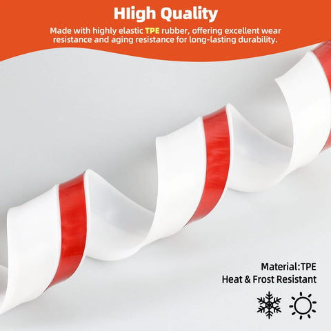 Elvone white TPE garage door seal coil with red stripe for top and side weatherstripping
