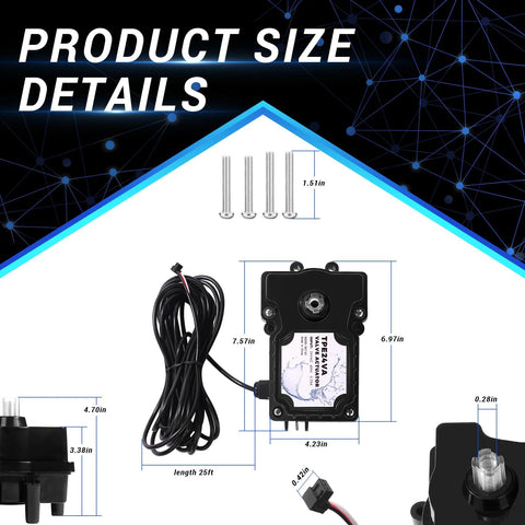 Pool valve actuator TPE24VA, 24V, no brake, black unit with 25 ft lead and mounting screws; for pools and spas.