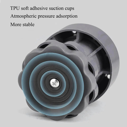 Four pack adjustable leveling feet deliver stable wobble free support for washing machines and appliances, TPU suction view.