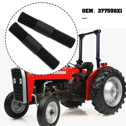 4 Pack 5/8 UNF To 5/8 UNC Double End Threaded Studs For Massey Ferguson shown with a red tractor in background