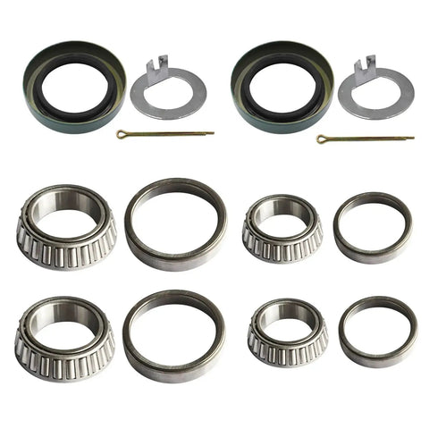 Set Of 2 Trailer Axle Bearings Kit For L68149 L44649 Fits 1-3/8 Inch To 1-1/16 Inch Trailer Hub 3500 Lb Capacity With 1.719 Inch Grease Seal