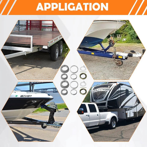 Trailer Axle Bearing Kit With D Style Spindle Tang Washers For 3500 Lbs Boat Trailers Fits Standard Trailer Axles
