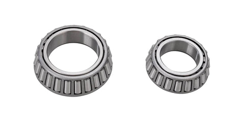 Close-up of Pack Of 2 Trailer Axle Bearings Kit L68149 L44649 Fits Common One And Three Eighths To One And Sixteenth Inches On 3500 Lb Trailer Axle, showing metal bearings from the kit.
