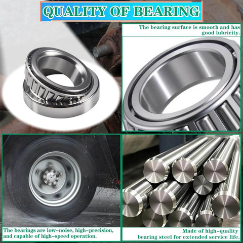 Beefed Up 4 Sets Trailer Axle Hub Bearings Kit For 7000 Lbs Trailer D42 Tapered Spindle With 21333TB And 22333TB Grease Seals