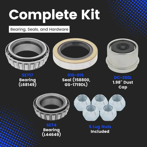 Heavy Duty 3,500 Lb Trailer Axle Kit With Spindle 84 Ten Inch Hub Drum 5 On 4.5 Inch Bolt Pattern Left And Right Electric Brakes