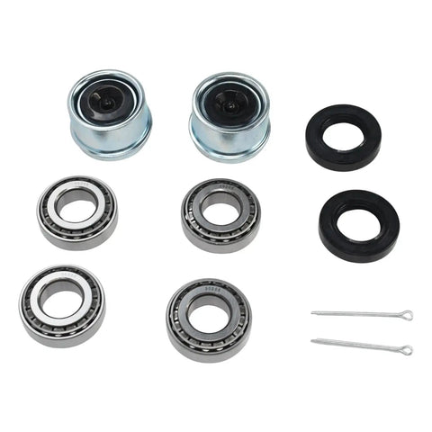 2 Sets Trailer Bearing Kit For 25 Mm Axles With 30205 Bearings And TC Seals 30x52x10 52 Mm Dust Covers And Cotter Pins