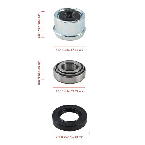 2 Sets Trailer Bearing Kit For 25 Mm Axles With 30205 Bearings And TC Seals 30x52x10 52 Mm Dust Covers And Cotter Pins components