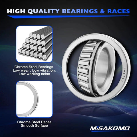 Trailer Bearing Kit For 3500 Pounds Axles 1-1/16 To 1-3/8 Inch Spindle 84 with chrome steel L68149 bearings and races