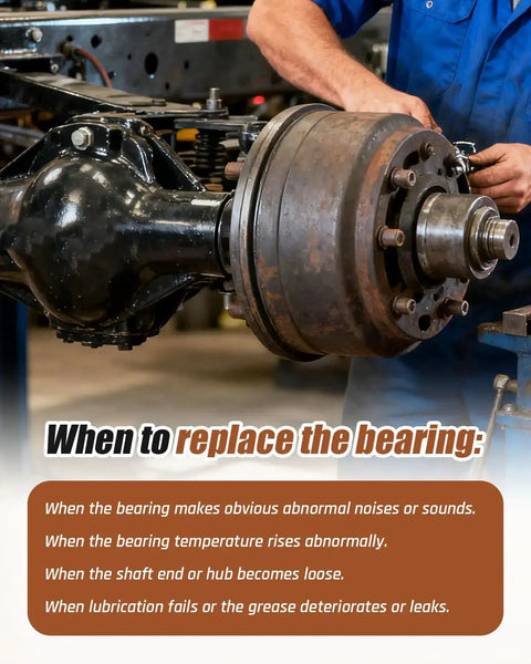 Mechanic inspecting trailer bearing on axle, Trailer Bearing Kit For Dexter 10K GD Axles After 2009 Replacement BK 430 GD 21