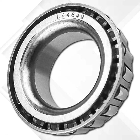 Close-up of L44649 bearing from Trailer Bearing Kit For 2000 Lbs Axle L44649 L44610 Includes 1.98 Inch Grease Cap Seals Cotter Pins