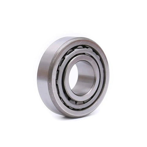 Close-up view of a single high-quality bearing from the Trailer Bearing Repair Kit Set For Three Quarter Inch Straight Spindles Pair Including 11949 Bearings 11910 Races Seals Cotter Pins And Dust Caps High Quality Bearing Steel For Quiet Smooth High Speed Trailer Use UCUT.