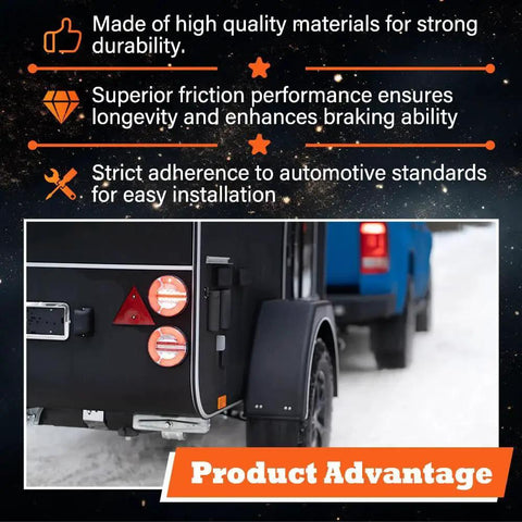 Rear side view of trailer with installed brake drum kit for 3500 lb trailers, highlighting product advantage features.