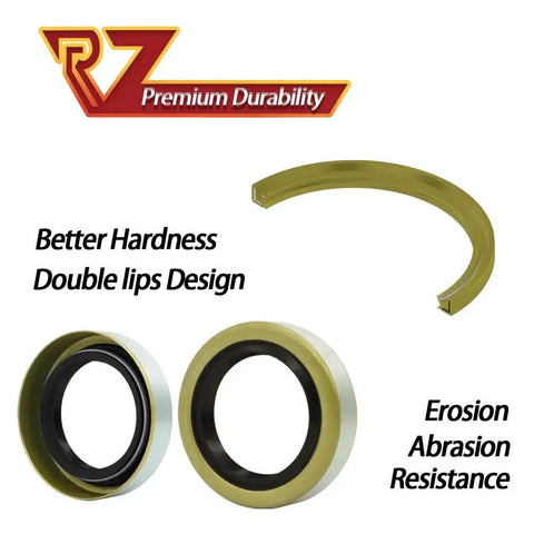 Grease seals for Trailer Brake Hub Drum Kit For 3500 Lb Axles 5 Bolt On 4 And A Half Inch Pattern with text showing durability features