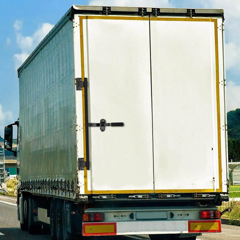 Robust stainless steel cam bar lock delivers secure, corrosion resistant latching for enclosed trailers and folding ramp doors