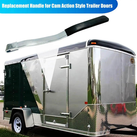 Secure, heavy duty cam action lockable door latch provides reliable trailer and truck access control shown with trailer
