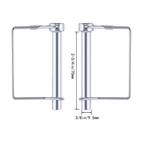 8 Pack Trailer Coupler Pins Three Eighths By Two And Three Quarters Inch Heavy Duty Wire Lock Pins For Trailers, RVs, Boats