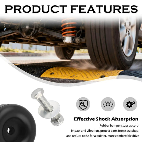 Two Pack 2.5 Inch Trailer Door Bumper Rubber Stops With Screws Nuts And Gaskets For Shock Absorption under car wheel