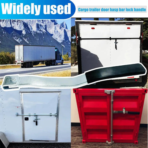 Enclosed Trailer Door Handle With Rubber Grip Weld-On Replacement For Cam Bar Lock Assembly, Reversible Dual Action Latch For Side Or Rear Cargo Doors, Durable Easy-Latch Security And Smooth Operation