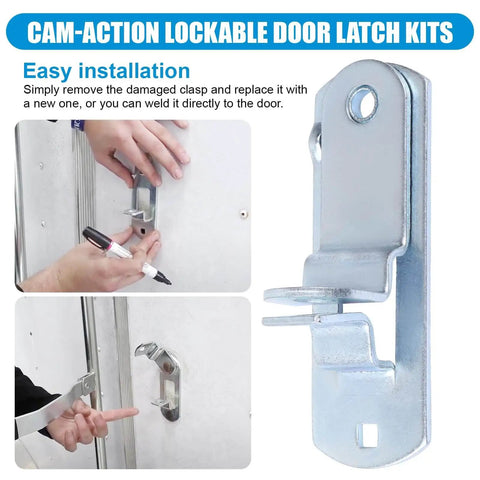 Cam Action Hasp Lock Assembly For Trailer Doors and Enclosed Car Hauler Latches with installation example