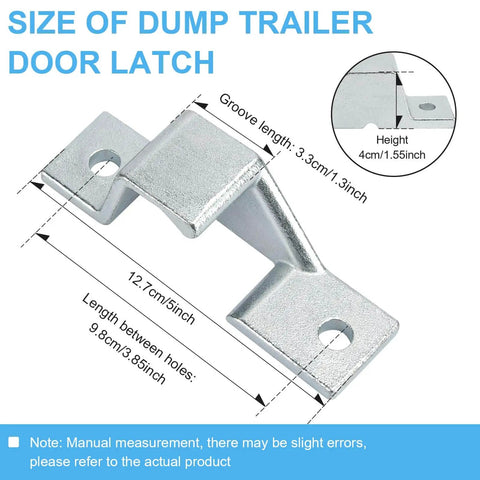 Trailer Door Latch Keeper And Cam Bar Lock Replacement For Cargo And Dump Trailers With Double Doors Top Left Or Bottom Right Mounting Side Door Latch Compatible Model 383200 PLR158, size diagram