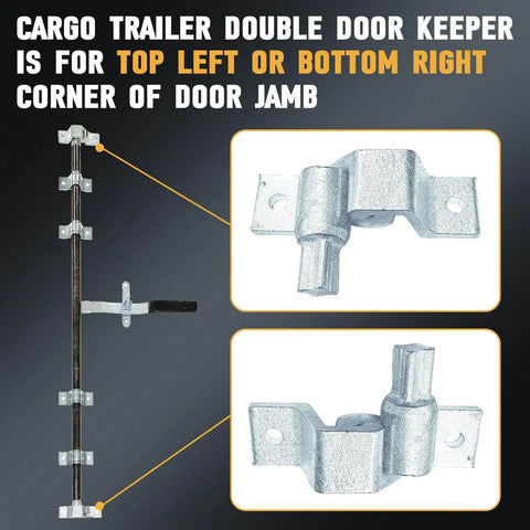 Dump Trailer Door Latch Keeper Replacement Kit Top Left Cam Bar Lock Bottom Right for Cargo Cam Bar Rear or Side Doors Universal Fit