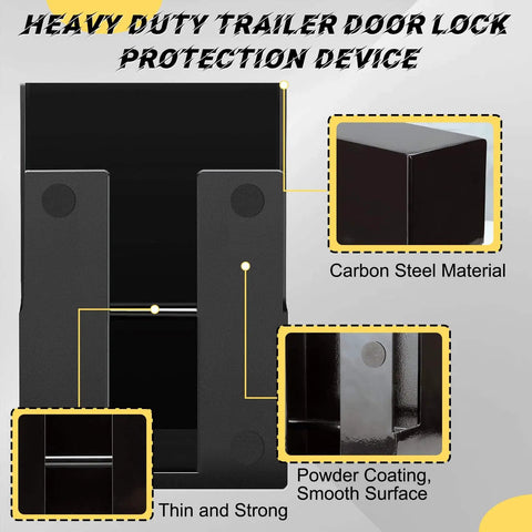 Enhance trailer security with a heavy duty door lock protection device for cam bar container locks, carbon steel, powder coated