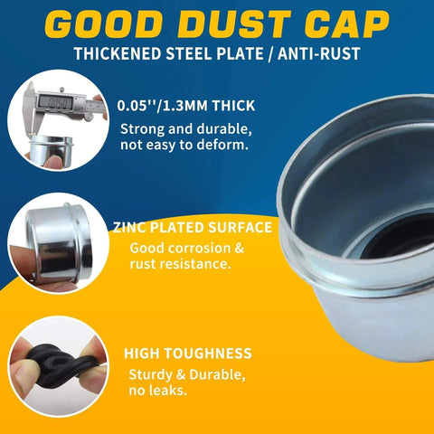 Good dust cap from Two Sets Trailer Hub Bearing Kit For One And One Sixteenth Inch Axles L44649 L44610 Bearings 12192TB Seals