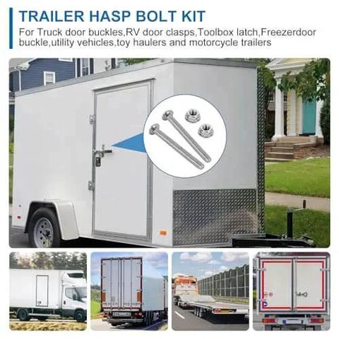 Trailer Coupler Bolt Kit For Cam-Style Couplers 5/16 Inch 304 Stainless Bolts With Lock Nuts Loosening Hardware 6 Pack on trailer image