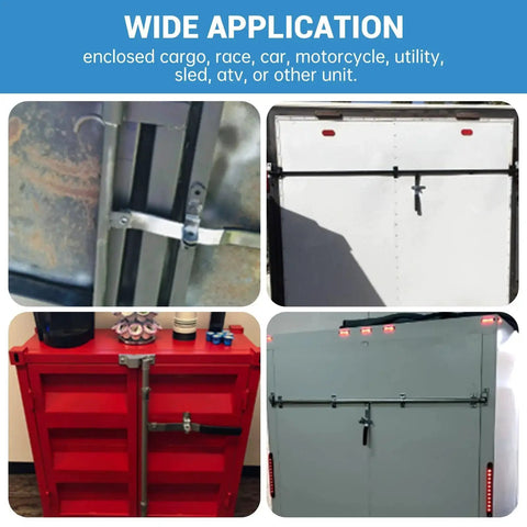 Trailer Hasp Lock With Keeper For Cargo Enclosed Race Car Hauler Doors Heavy Duty Bar Lock Latch 1-1/4 x 5-5/8 Inch Installed