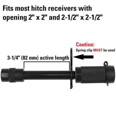 Keyed Alike Five Eighth Inch Trailer Hitch Lock Set With Extra Long Three And A Quarter Inch Span Double Safety Receiver Pin